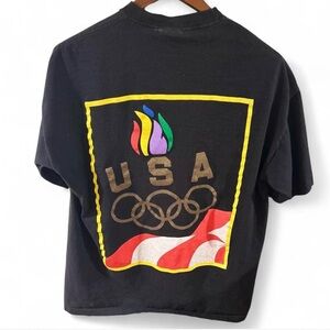 Vintage Men’s Black USA 1986 Olympic T-Shirt Size Large